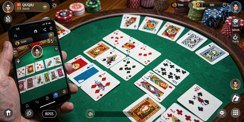 Screenshot gameplay QiuQiu yang seru dan kompetitif.