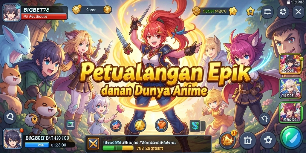 Tangkapan layar gameplay yang menunjukkan aksi dalam dunia anime yang mendebarkan.