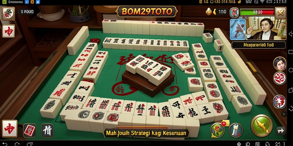 Screenshot menampilkan pemain sedang fokus dengan Mahjong di BOM29TOTO.