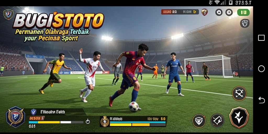 Tampilan gameplay seru dalam game olahraga yang mendebarkan.