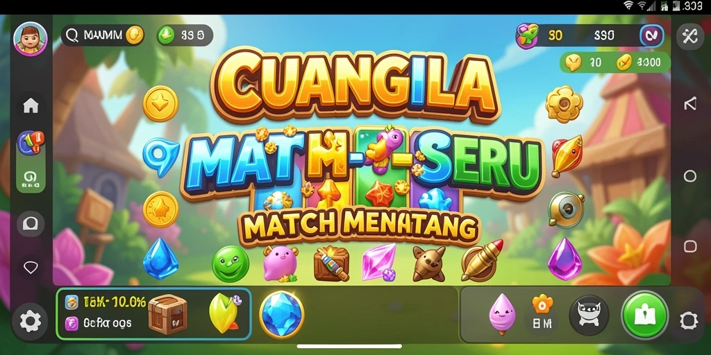 Tampilan gameplay seru dalam CUANGILA dengan tantangan Match-3 yang menarik.