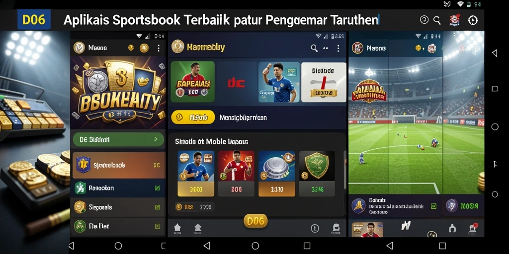 Tampilan utama D06 dengan berbagai opsi taruhan olahraga.