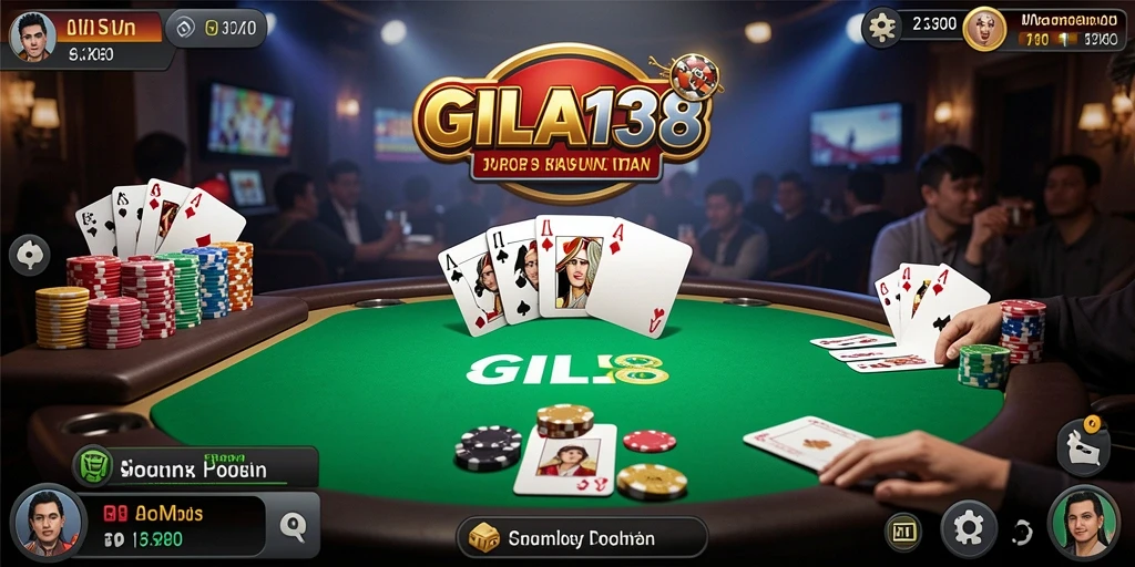 Tampilan gameplay Poker yang seru di GILA138.