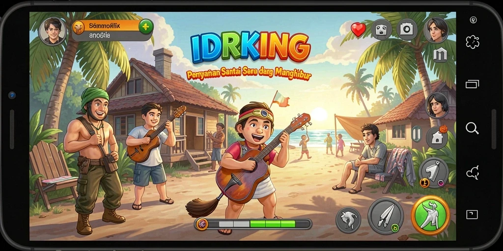 Screenshot gameplay IDRKING yang penuh warna dan menarik.