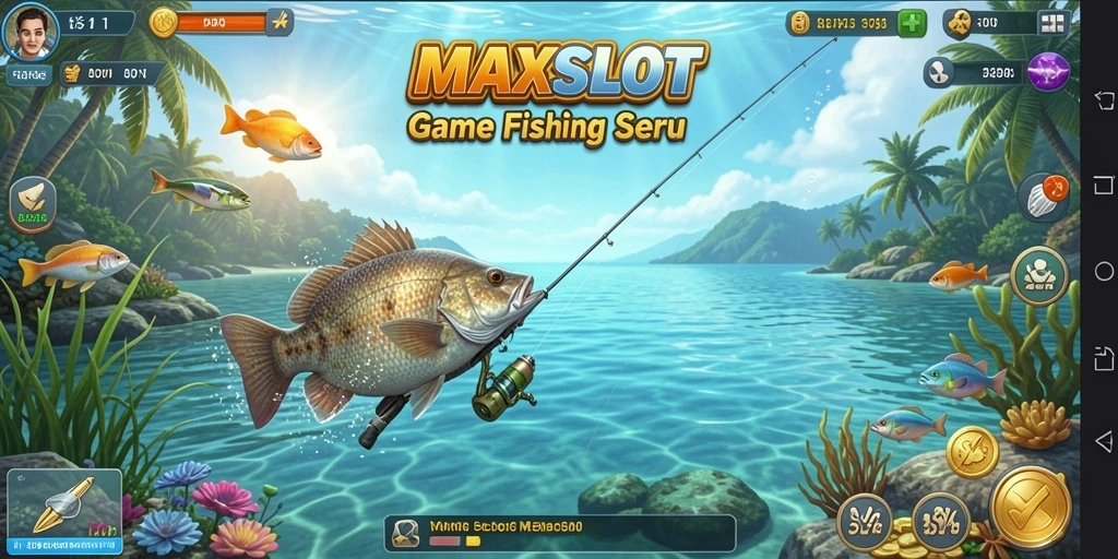 Screenshot gameplay menampilkan aksi seru memancing di <strong>MAXSLOT</strong>.