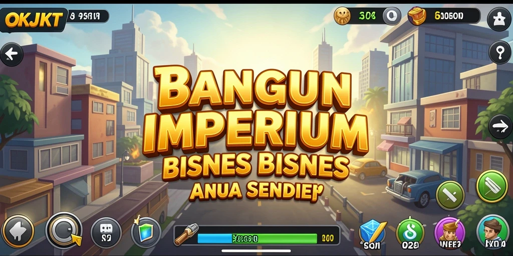 Tampilan gameplay OKJKT yang menantang dalam membangun bisnis.