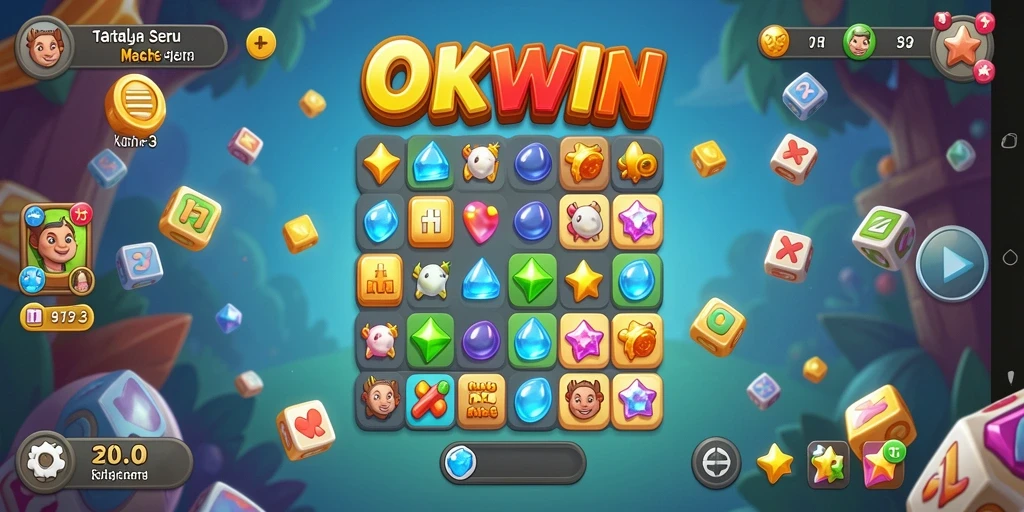 Gameplay seru OKWIN dalam permainan Match-3.