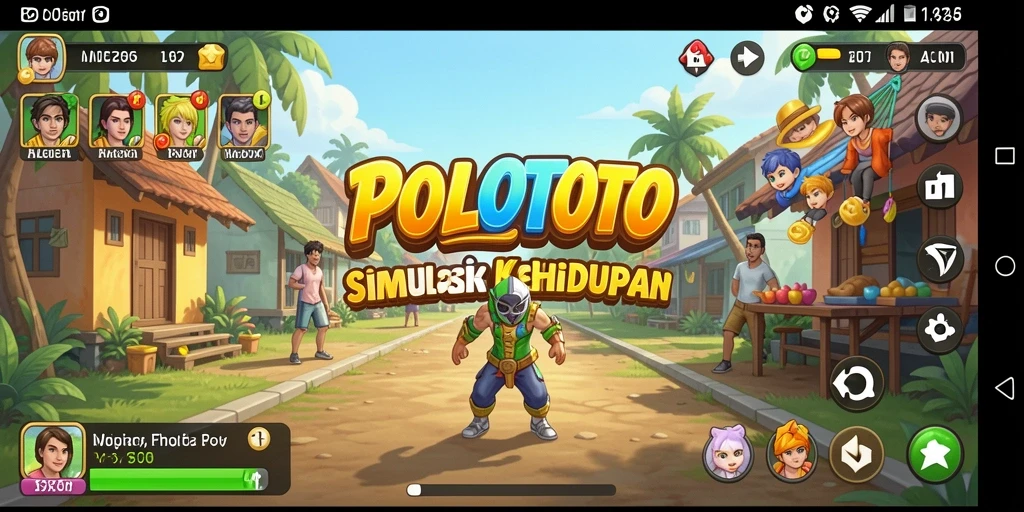 Screenshot gameplay POLOTOTO yang menampilkan aktivitas seru dalam dunia simulasi.