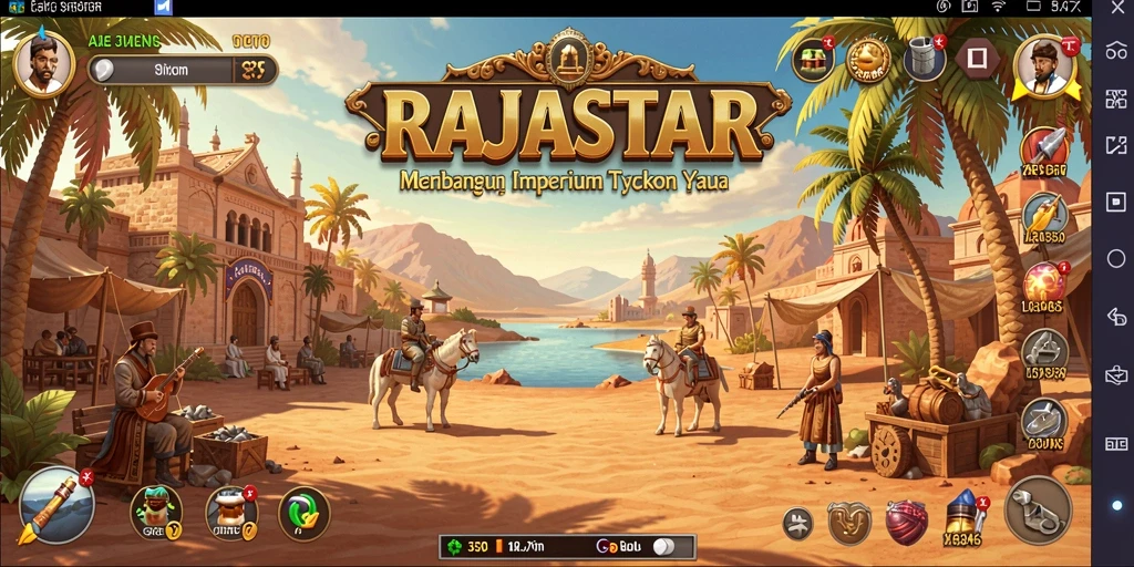 Tampilan menarik dari gameplay RAJASTAR dengan elemen Tycoon.