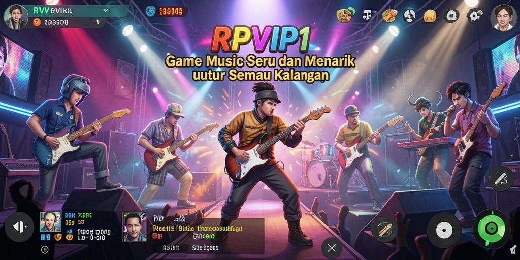 Screenshot RPVIP1 menampilkan pemain menikmati permainan musik dengan antusias.