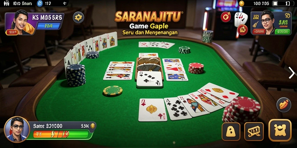 Tampilan gameplay Gaple yang seru dan menarik.