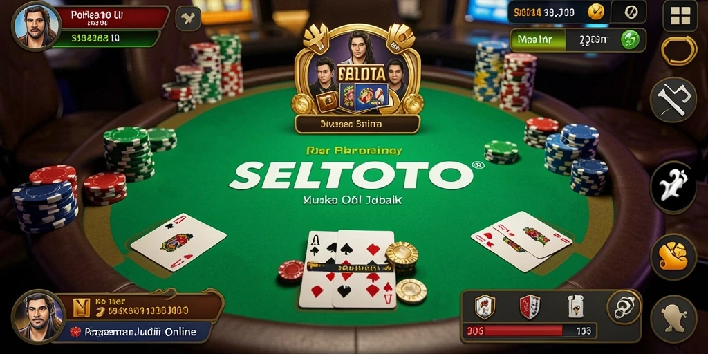 Tampilan gameplay SELTOTO dengan pemain yang sedang beraksi di meja Poker.